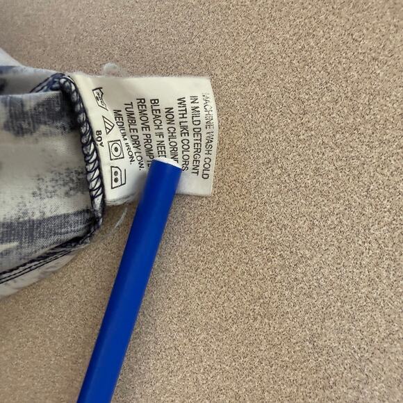 Columbia Batik Print Fish Button Down Shirt Men SZ XL Blue - Picture 9 of 9